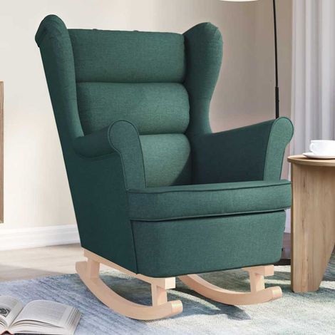 Silla mecedora de tela verde oscuro 74x90x102 cm vidaXL