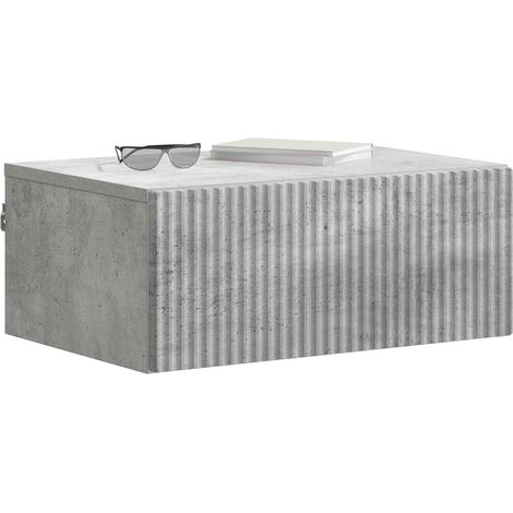 Maison Exclusive - Mobiletto da notte a muro con cassetto 2 pcs Grigio Cemento