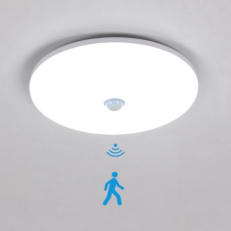 COMELY Plafonnier LED rond blanc à détection, 23cm de diamètre, puissance 36W, lumière blanche 6500K (1/5)