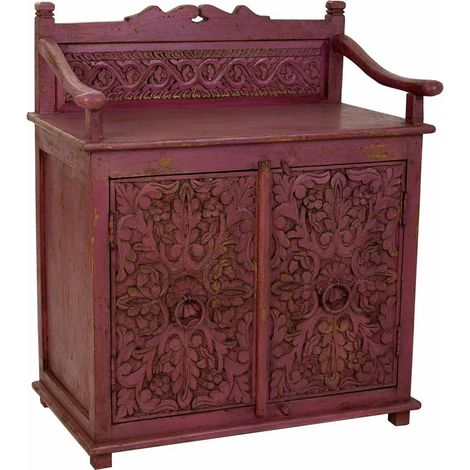 Aparador de madera rojo 70x42x85 cm (1/5)