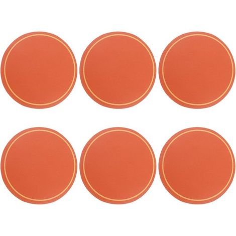 6 runde Leder Couchtisch Hänge Geschenke Heimdekoration (4 Zoll, orange) (1/4)