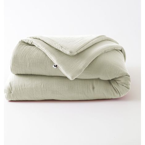 Édredon 180 x 240 cm - Double Gaze de Coton 125 gr/m² - Uni Gaïa Gris Anthracite
