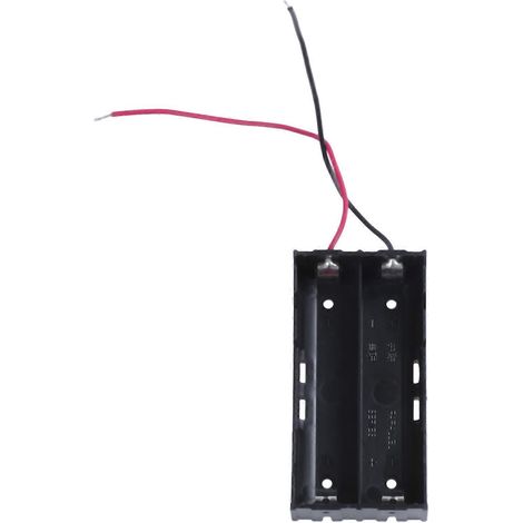 Boîtier porte-batterie en plastique noir pour 2 batteries 18650 de 3,7 V (1/5)