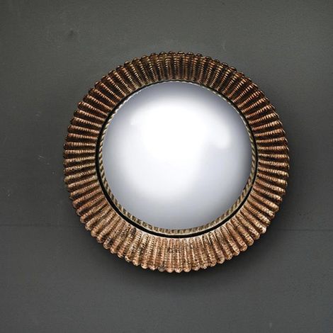 Miroir sorcière convexe résine doré 23cm (1/2)
