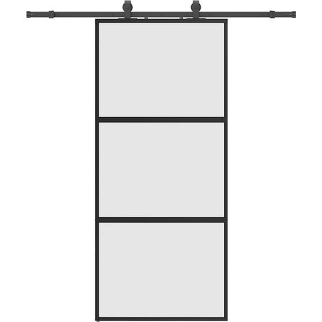 Maison Exclusive - Puerta corredera con herrajes negro 90x205 cm