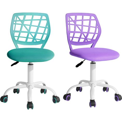 2pcs Home Office Chair, Ergonomic Adjustable Height Swivel Rolling, Chaise de Bureau D'ordinateur pour la Maison Le Bureau et L'étude, Turquoise (1/5)