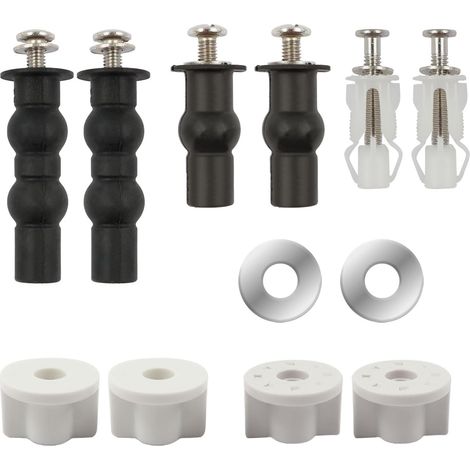 Kit de fixation pour abattant de WC - Couvercle de WC - Vis - Pièces de réparation - Vis pour siège de toilette - Montage supérieur (1/5)