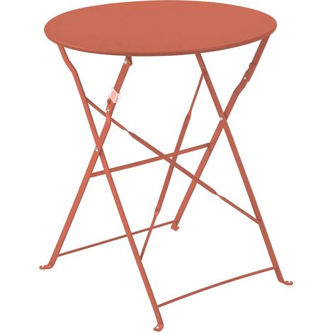 Table pliante en acier terracotta