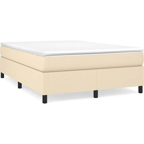 Maison Exclusive - Boxspringbettgestell Creme 140x200 cm Stoff (1/5)