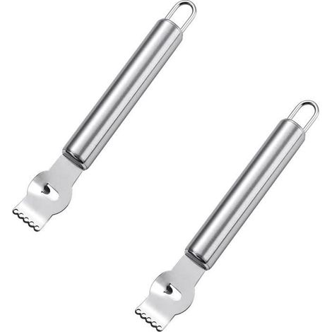 Éplucheur de Fruits - Acier Inoxydable - 2pcs - Multifonctionnel - Design Ergonomique - Argent (1/4)