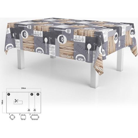 Fleckabweisende Tischdecke Rechteckiges Wachstuch 140 x 250 cm. Küche