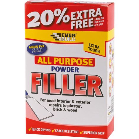 Everbuild FILL15 All Purpose Powder Filler 1.5kg + 20% Free EVBFILL15
