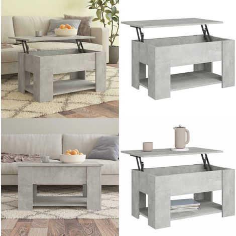 Table basse gris béton 79x49x41 cm bois d'ingénierie - Table Basse - Meuble Bas - Table D'appoint - Table Modulaire - Table Pliable - Home & Living (1/5)