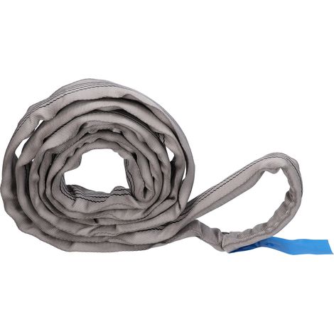 Élingues de levage rondes sans fin 4T capacité de charge, sangle de manutention lourde grise 70mm x 6m (19,68ft). (1/5)