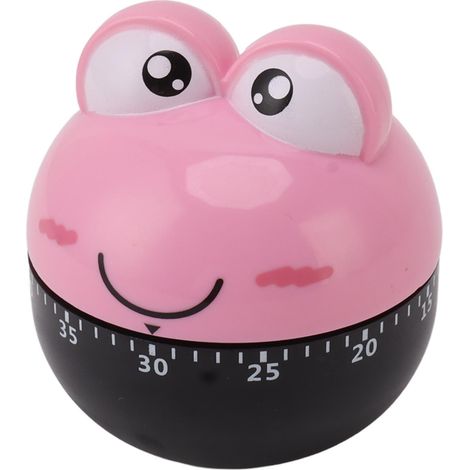 Cartoon-Auto-Timer, hohe Genauigkeit, einstellbar, 60 Minuten, mechanischer Küchentimer für Küche und Arbeitszimmer, Rosa (1/5)