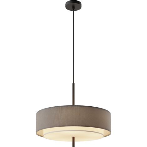 Maytoni Bergamo Lampadario moderno a sospensione cilindrico nero 5xE27 paralume grigio (1/5)