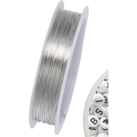 Fil métallique - Fabrication de bijoux - 0,45 mm - 25 mètres - Argent (1/5)