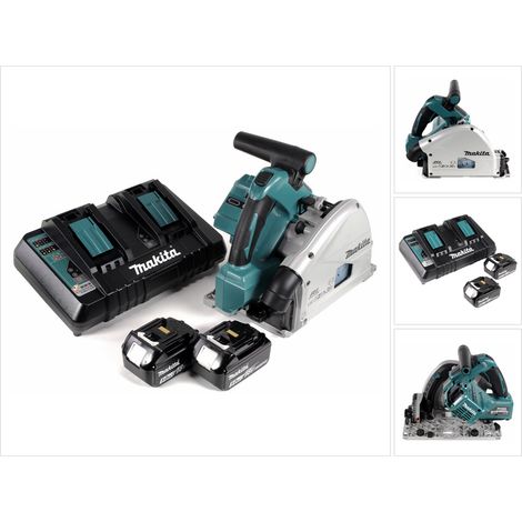 Sega a immersione a batteria Makita DSP 600 PT 36 V (2x18 V) 165 mm brushless + 2 batterie da 5,0 Ah + caricabatterie doppio (1/5)