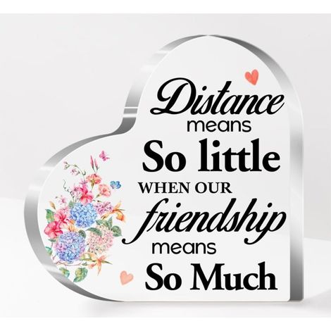 Plaque décorative cœur cristal en acrylique, objet souvenir élégant, cadeau parfait pour elle ou lui（10 cm) (1/4)