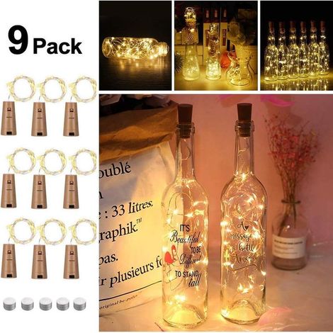 Lumière De Bouteille 9x20 Led, Lumière De Bouteille De Liège Led Lumières Guirlandes Lumineuses Bouteilles Bricolage Bouteilles Lumières , Blanc Chaud (1/5)