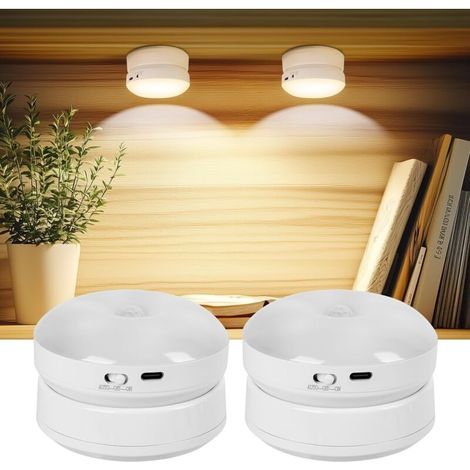 Veilleuse Rechargeable LED Détecteur de Mouvement – Idéale pour Escaliers, Cuisine, Chambre Enfants (Lot de 2)