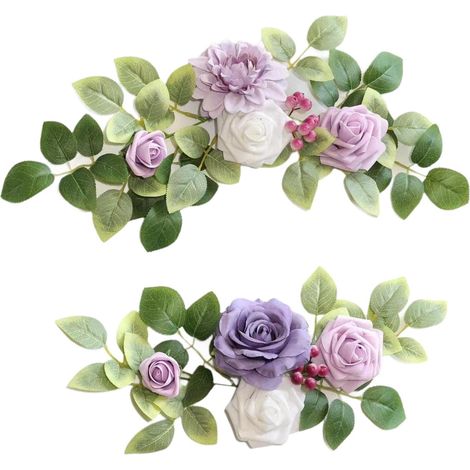 Guirlande Fleur Artificielle - 45 cm x 25 cm et 40 cm x 20 cm - Décoration Arche Mariage - 2 Pièces (1/5)