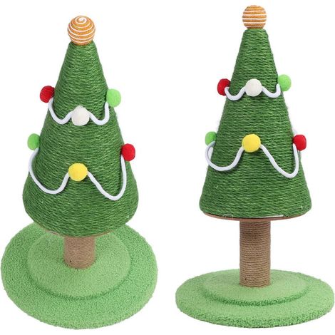 Arbre à chat en sisal de style arbre de Noël pour protéger les meubles, structure stable, anti-rayures pour la maison et l'intérieur Moyen : 30 x 47 cm / 11,8 18,5 pouces (1/5)