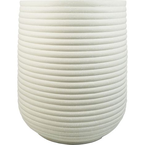 46cm x 40cm Mikos Extra Large Ridged Composite Planter - Stone Colour (1/5)
