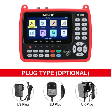 Détecteur de signaux satellites numériques DVB-S/S2/T/T2/C portable, batterie rechargeable 2600 mAh, format H.264/H.265 HEVC MPEG-2/4, écran LCD TFT 4,3 pouces. (1/5)