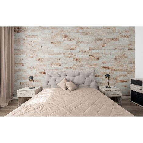 Papier Peint Pierre - Mur en Pierres Beige - 150 x 250 cm (1/2)