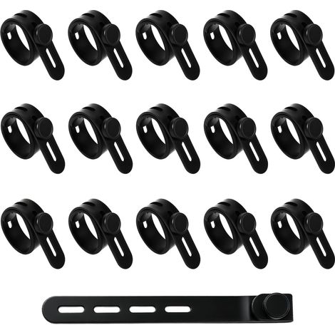 16 PCS Attaches De Câble Et Serre Cable Réutilisable En Silicone Avec Boucle De Verrouillage, Serre Cable Ajustable Pour Attache Cable Bureau, Electrique Et Voyages (1/5)