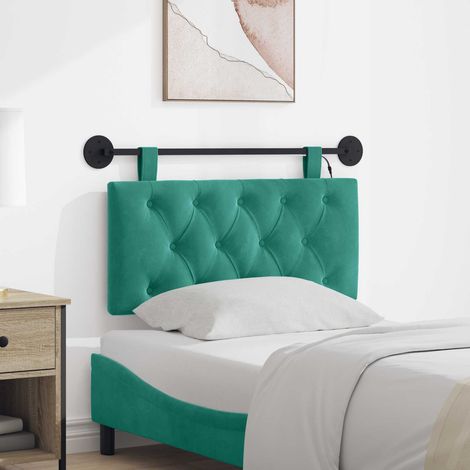 vidaXL Tête de lit suspendue Avec lumière LED Turquoise Velours (1/5)
