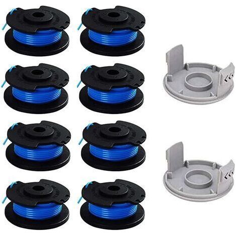 10 Paquets Bobine de Rechange pour Coupe-bordure pouce pour Ryobi , Compatible Avec Ryobi One + AC14RL3A, Coupe-fil Sans Fil , 8 Bobines + 2 Capuchons de Coupe (1/4)