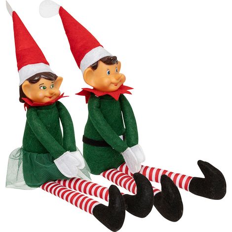Lutins farceurs fille et garçon - duo déco et ludique 40 cm - souples et articulés