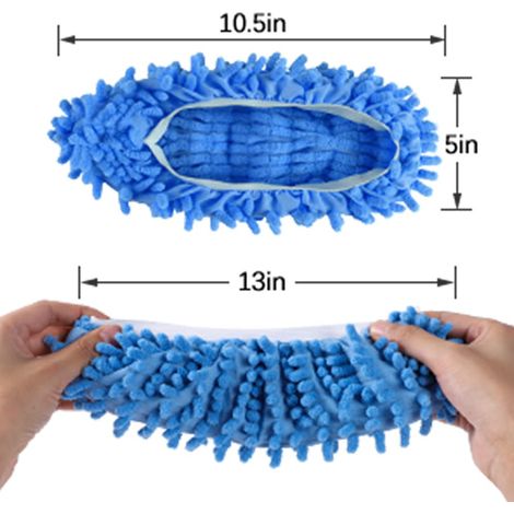 Pantoufles balais-serpillères, 5 paires (10 pièces) - Pantoufles balais-serpillères en microfibre, outils de nettoyage des sols (1/4)