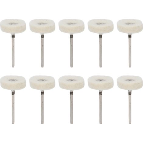 10 pièces Têtes de Polissage Dentaire en Laine Felt Mandrin Acier Inoxydable pour Meulage (1/5)