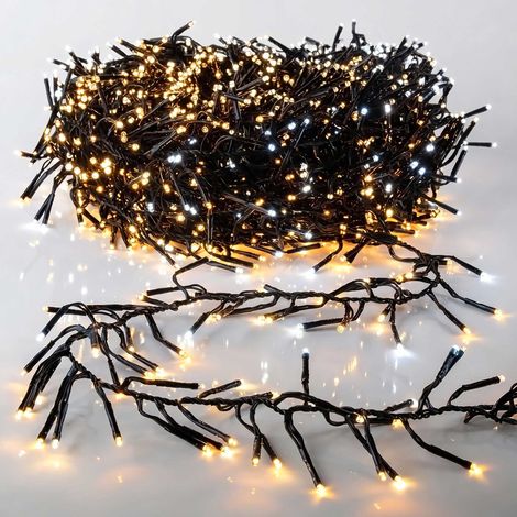 Büschel Lichterkette kalt & warm weiß Mix dimmbar mit Timer - 1512 LED - Weihnachtslichterkette 14 m mit Netzstecker für Außen und Innen