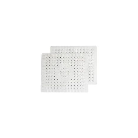 2 pièces d'évier Tapis - 31 x 26 cm-Caoutchouc-évier Tapis d'évier tapis d'évier Tapis de dissipateur de Protection - protection contre les éclaboussures - plat Mat-Blanc (1/5)