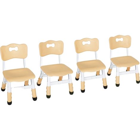 Chaise pour enfants, réglable en hauteur, design robuste et ergonomique, Jaune - 4 Pack (1/2)