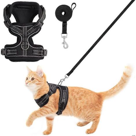 Harnais-gilet en maille douce, respirante et ajustable pour chats, chiots et lapins (2024) (1/5)