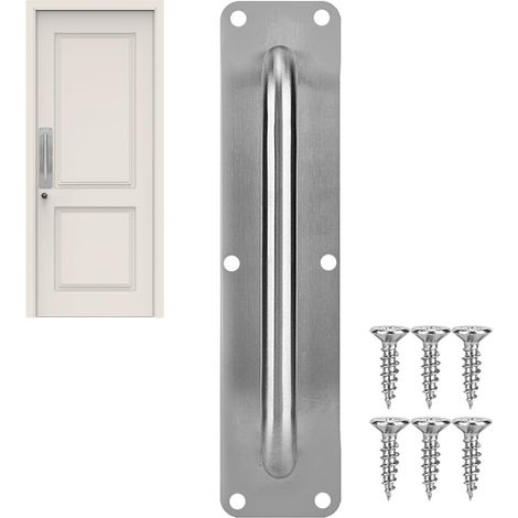 Poignée de Porte, Poignee de Porte Extérieure pour la Porte de Grange Coulissante, Salle de Bain, 280mm x 65mm (Carré L) (1/5)
