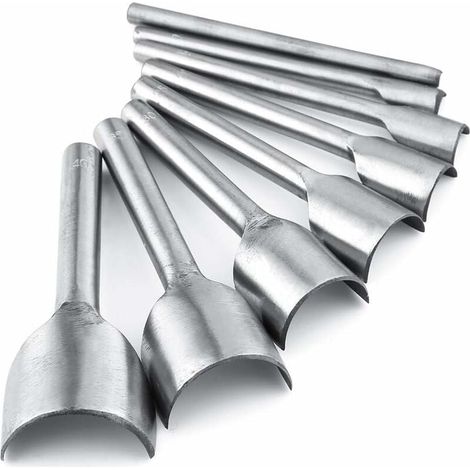 Lot de 8 emporte-pièces en Cuir pour Loisirs créatifs, Courroie, Portefeuille, Jardinage, Bricolage, 5-40 mm (1/5)