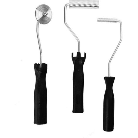 Kit 3pcs en fibre de verre et alliage d'aluminium - Rouleau débulleur et outil à bulle pour moule, résine et composite - (1/4)