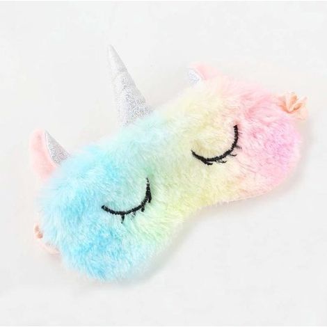 Masque de sommeil licorne lapin occultant en peluche 2026 - Sans pression sur les yeux, masque de protection pour enfants, masque 3D pour la maison