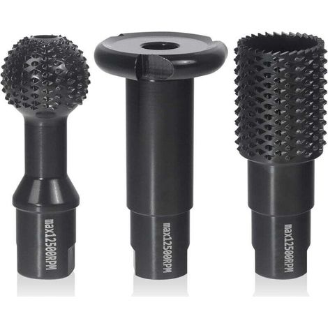 Set of 3 Wood Bits - Wood Carving Grinder Discs, Rotary Burrs, Gouges and Wood Chisels for 115/125 Grinders - Cutting Tools, Carpentry Tools (1/4)