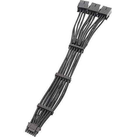 Câble 16AWG pour cartes graphiques série RTX40, 3 x 8 broches vers 12 V HPWR PCIE5.0 16 broches ATX3.0-3X8PIN PM- (1/4)