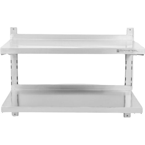 Etagère Murale en Inox sur Crémaillères 2 Niveaux - L 800 x P 400 mm (1/5)