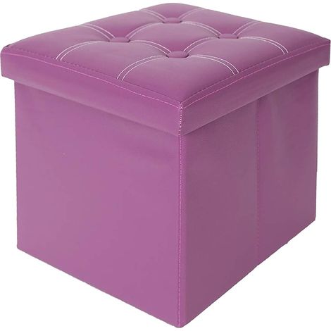 Rebecca Mobili Hocker Puff Aufbewahrungsbox Sitzwürfel Violett Modern 31x30x30