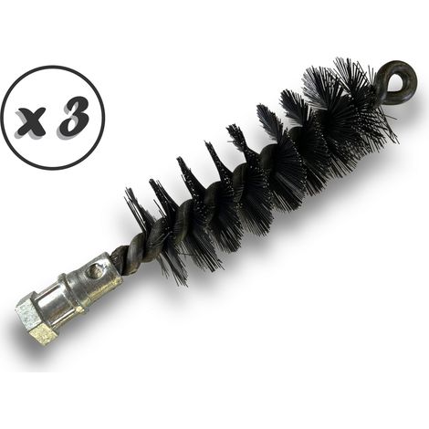 Lot de 3 Brosses à tube PRO ACIER Ø 40 mm Raccord M12175 femelle Ame en acier torsadé Nettoyage brossage tube et canalisation Kibros 41SCA40x3
