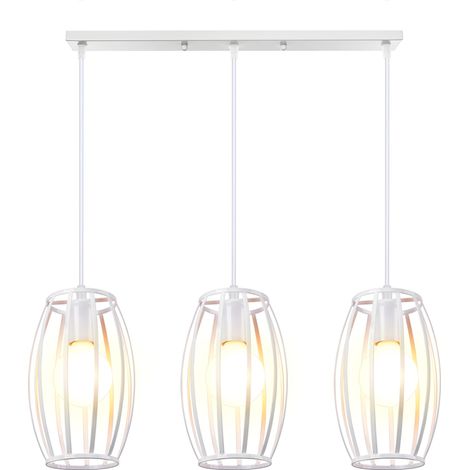 Vintage Pendant Light 3 Lights Metal Lampshade Industrial Ceiling Light Creative Ceiling Light E27 For Kitchen Hallway Decorative Lighting White